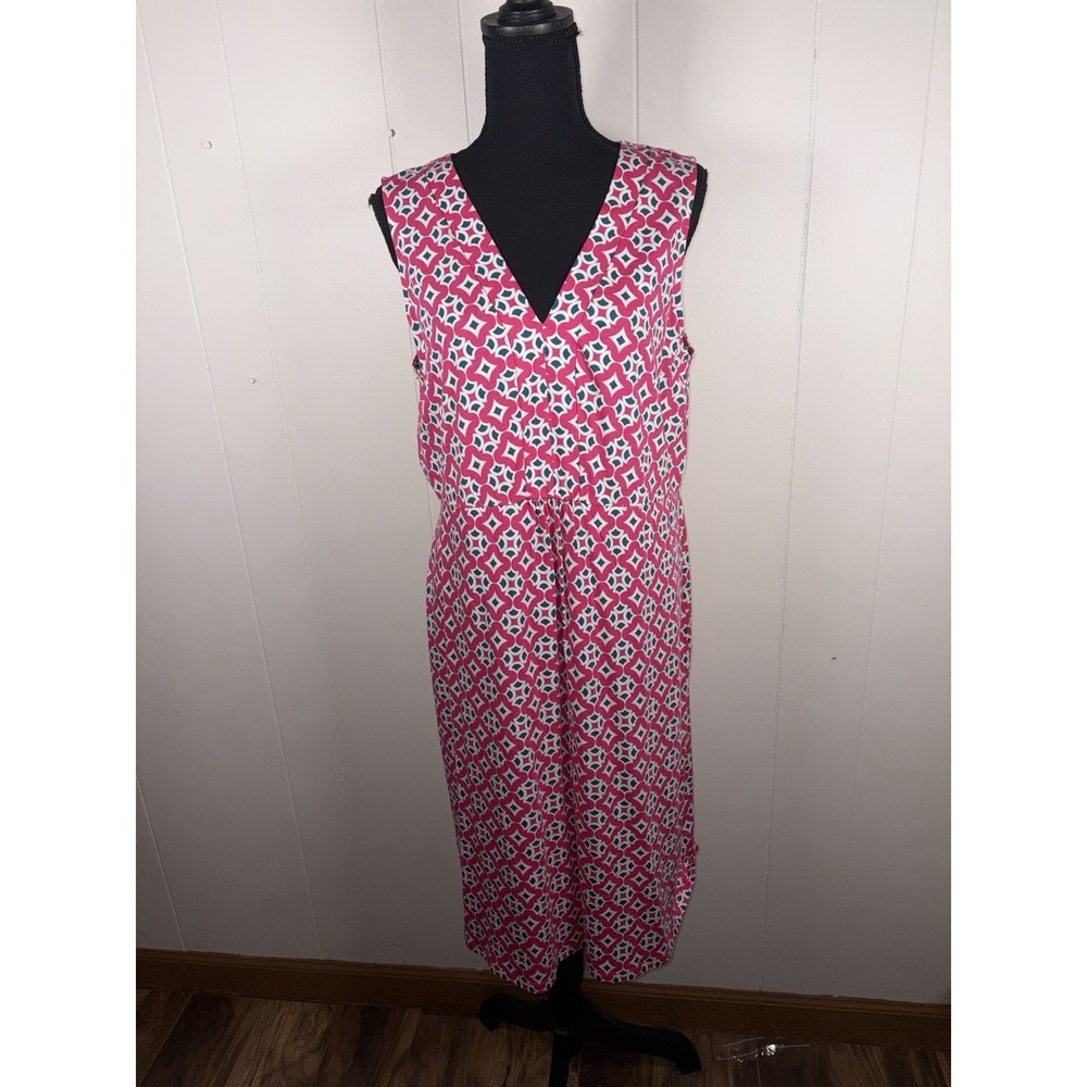 NWT Boden 14  Eden Jersey Dress Geo Tile Print Cotton Modal Blend‎ Sleeveless